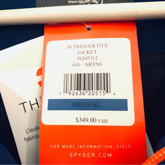 SPYDER Men’s Trigger GTX Jacket in Blue Red Option Size XL - Picture 9 of 9